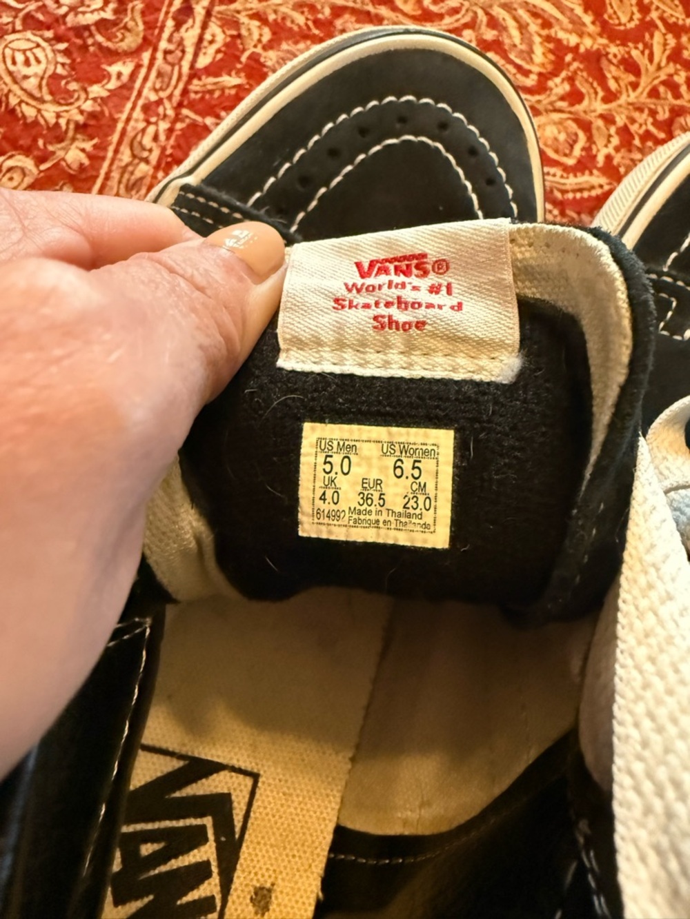 Vans Black and White High-Top Sneakers - Picture 6 of 9